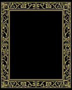 Ornate Floral Scroll Border Design Rug