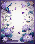 Elegant Peacock Lotus Garden Design Rug