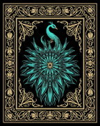 Peacock Mandala Patterned Art Rug