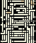 Monochrome Abstract Geometric Maze Rug