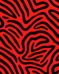 Bold Red Black Abstract Stripes Rug