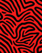 Bold Red Black Abstract Stripes Rug
