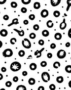 Abstract Black White Paint Splatter Rug