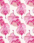 Pink Tropical Leaf Pattern Rug