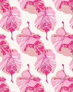 Pink Tropical Leaf Pattern Rug