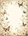 Elegant Butterfly Floral Vines Design Rug