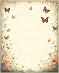 Vintage Floral Butterfly Garden Rug