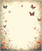 Vintage Floral Butterfly Garden Rug