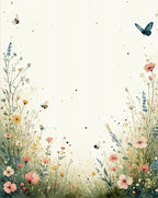 Watercolor Meadow with Butterflies and Bees Rug