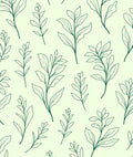 Minimalist Green Leaf Botanical Pattern Rug