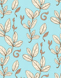 Botanical Leaf Swirl Pattern Design Rug