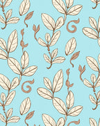 Botanical Leaf Swirl Pattern Design Rug