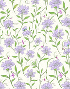 Floral Vine Lavender Daisy Pattern Rug