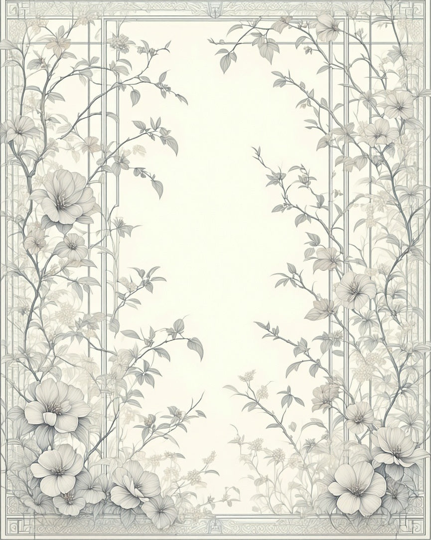 Elegant Floral Vine Patterned Rug