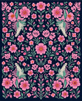 Elegant Pink Floral Symmetry Design Rug
