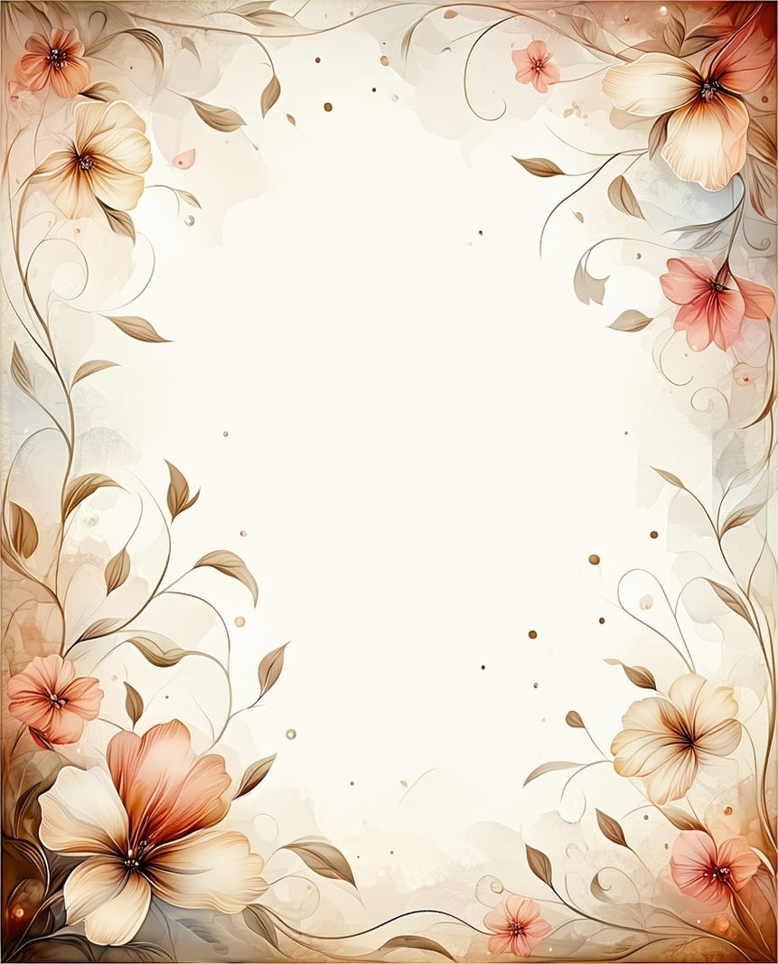 Elegant Floral Vines Soft Pastel Rug