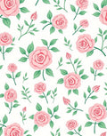 Pink Roses Floral Pattern Rug
