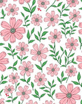 Pink Blossom Leafy Floral Pattern Rug