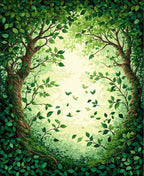 Enchanted Forest Leaf Pattern Design Rug
