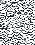 Black White Abstract Wavy Pattern Rug