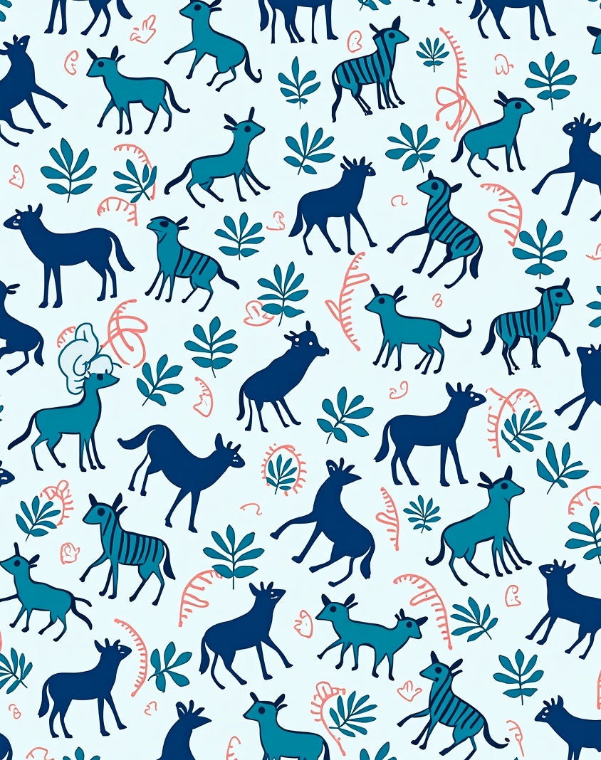 Woodland Creatures And Plants Design Rug