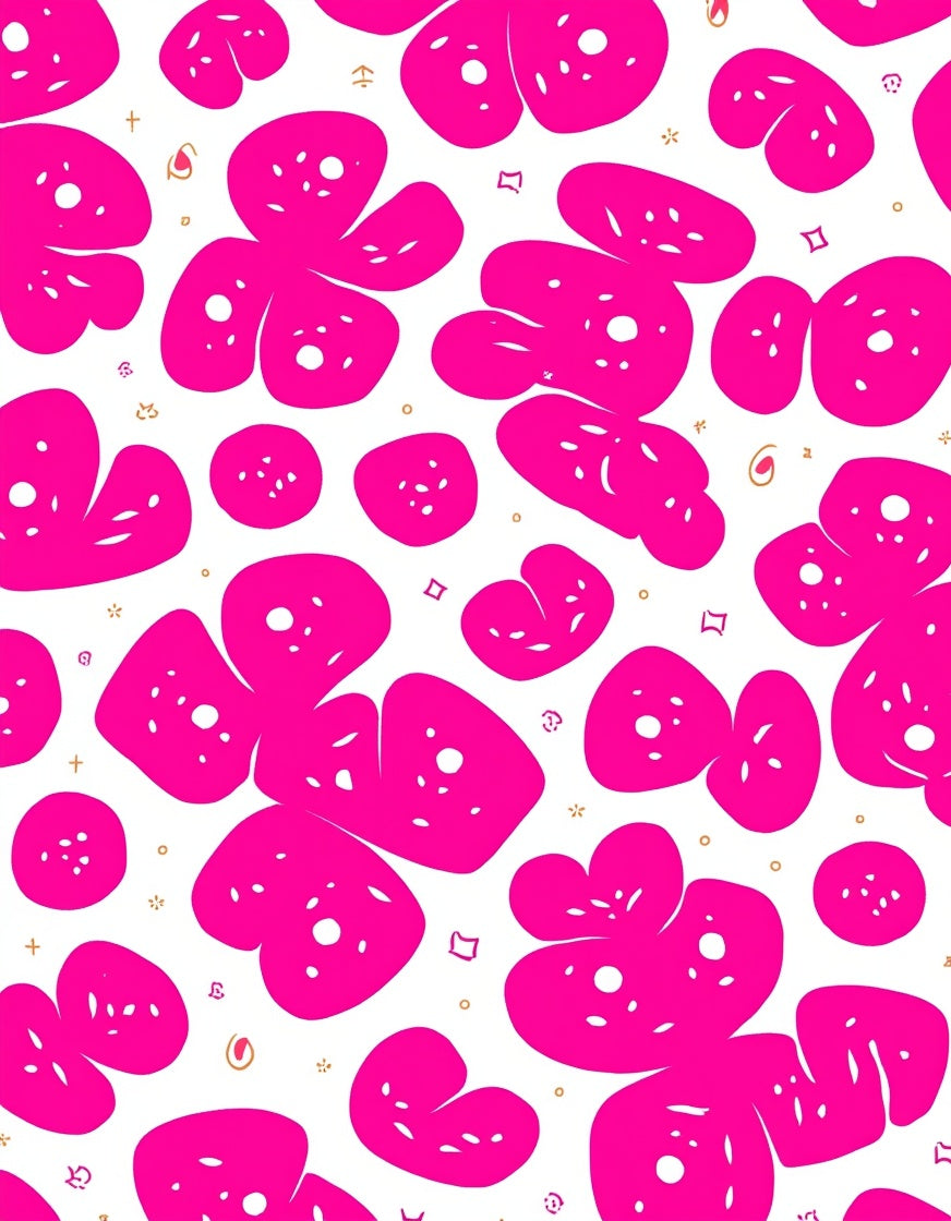 Whimsical Pink Blob Pattern Design Rug