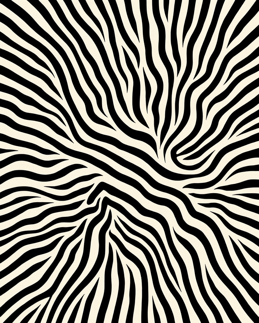 Bold Black and White Animal Print Rug