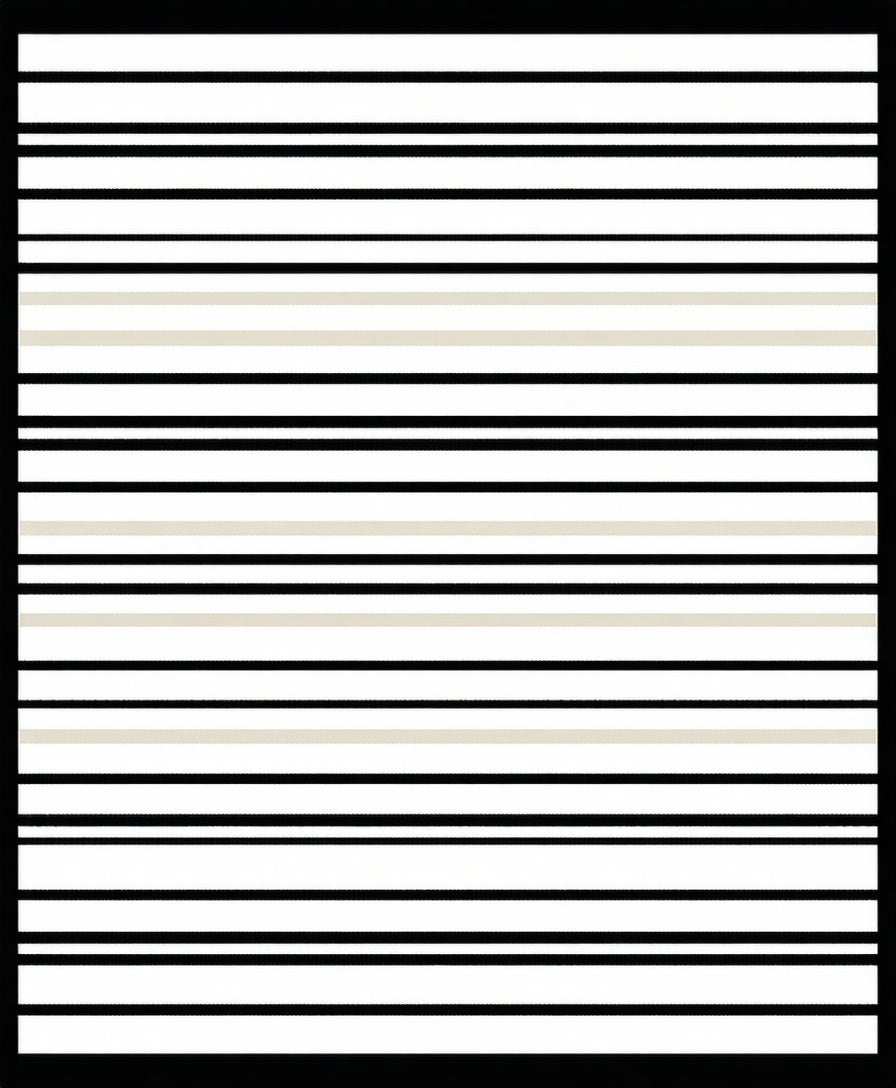 Black Tan Horizontal Stripe Pattern Rug