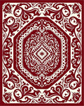 Classic Red Floral Medallion Pattern Rug
