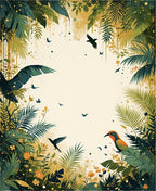 Jungle Birds Foliage Botanical Design Rug