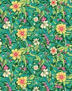 Vibrant Tropical Floral Pattern Design Rug
