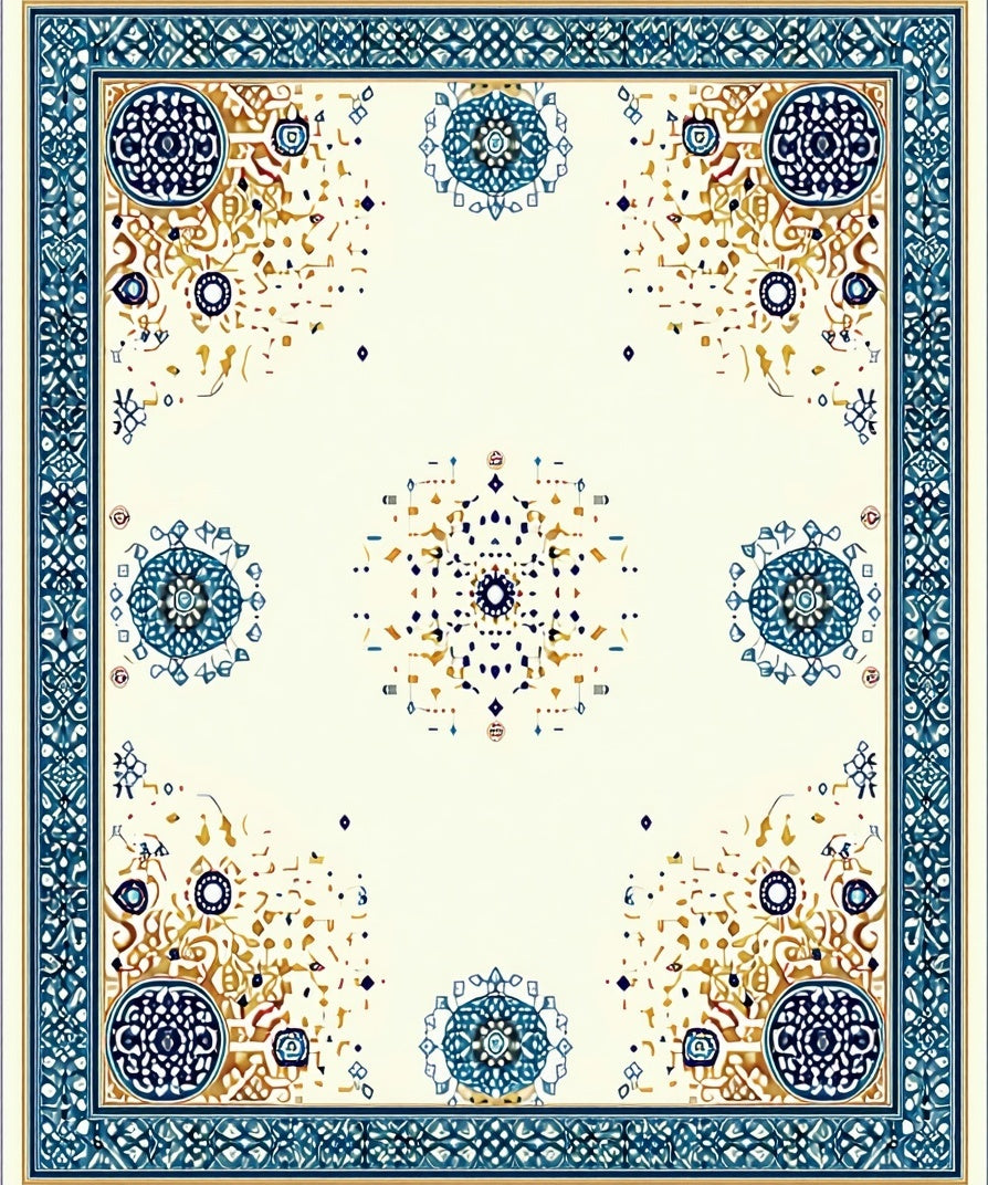 Ornate Mandala Medallion Pattern Rug