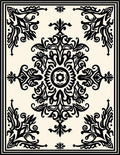 Black Ivory Ornate Floral Damask Rug