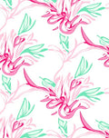 Pink Teal Floral Swirls Pattern Rug