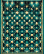 Emerald Art Deco Starburst Pattern Rug