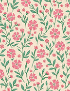 Pink Floral Patterned Meadow Rug