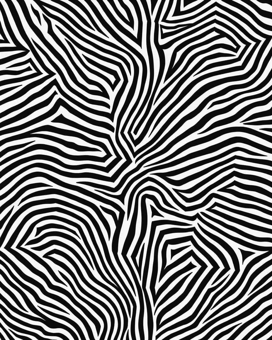 Abstract Black White Zebra Stripes Rug