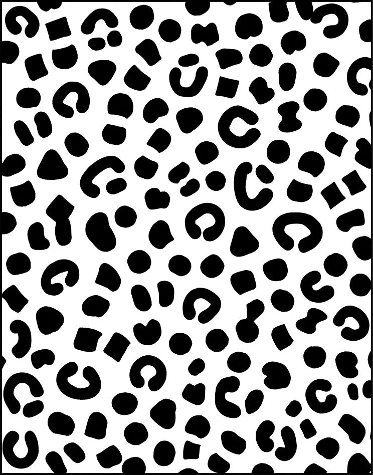 Monochrome Leopard Spot Pattern Rug