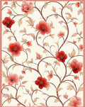 Elegant Floral Vine Serene Pattern Rug