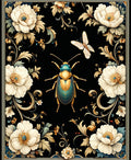 Ornate Floral Insect Pattern Rug