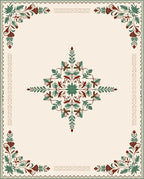 Floral Medallion With Leafy Accents Rug