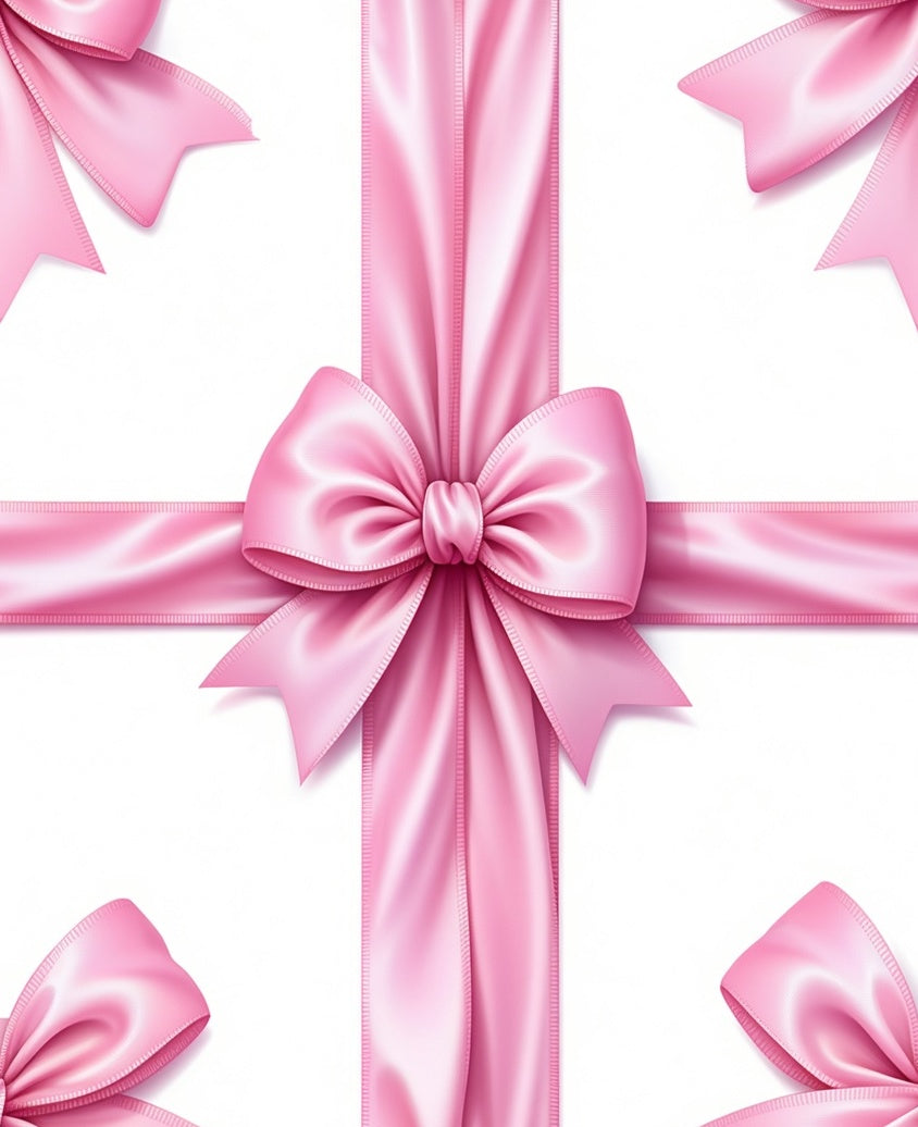 Soft Pink Satin Bow Pattern Rug