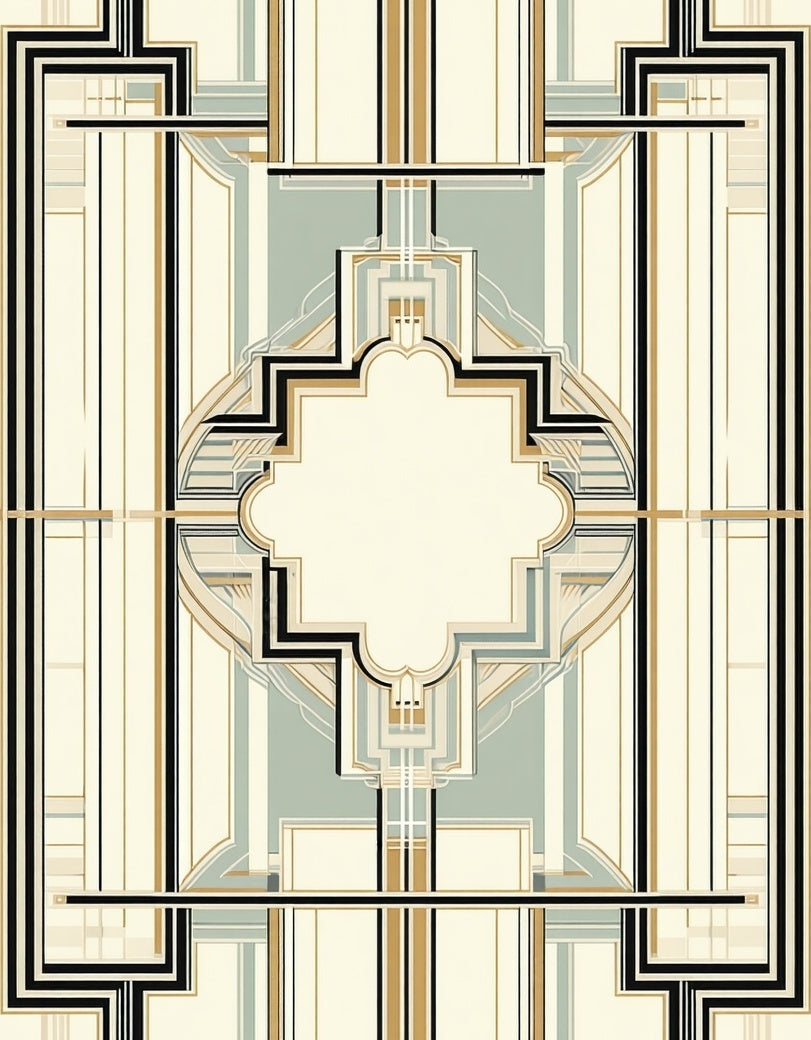 Geometric Art Deco Style Design Rug