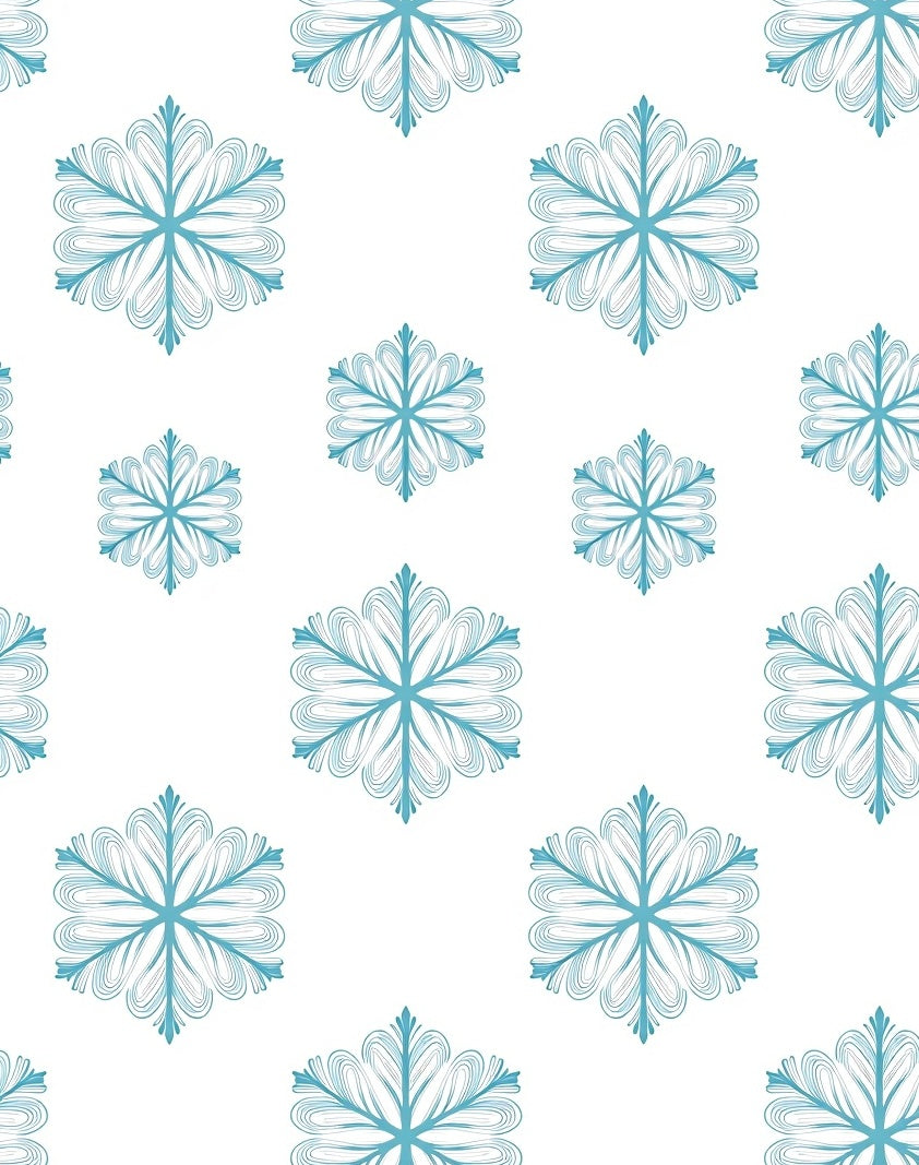 Aqua Snowflake Mosaic Repeat Rug