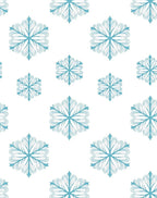 Aqua Snowflake Mosaic Repeat Rug