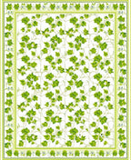 Green Leaf Vine Patterned Rug
