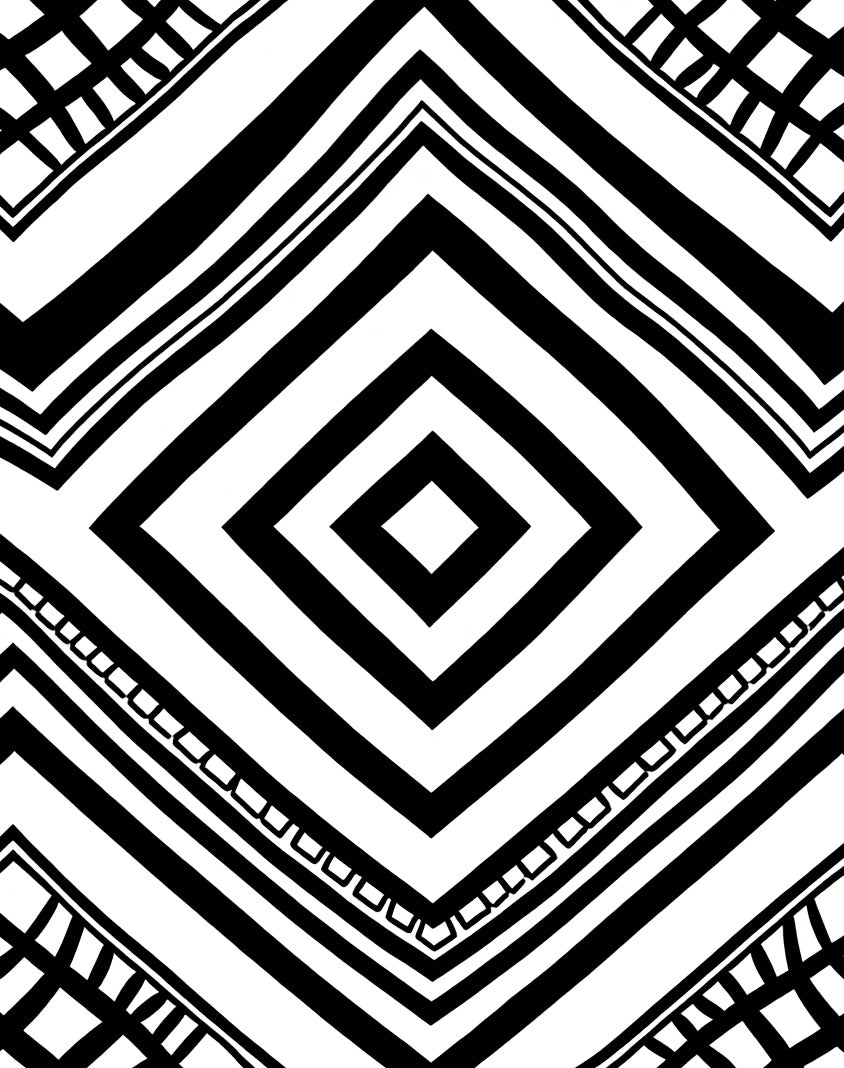 Bold Geometric Diamond Pattern Rug