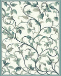 Elegant Emerald Swirl Floral Pattern Rug