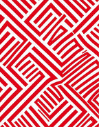 All Over Red Geometric Pattern Rug