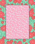 Pink Dot Flower Frame Rug